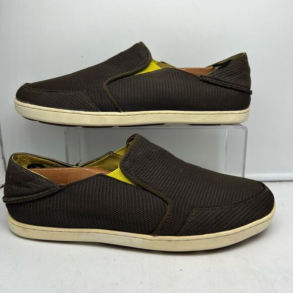 Olukai Shoes Mens 11.5 chocolate brown Hohea Mesh Slip Comfort Loafers - Picture 1 of 8
